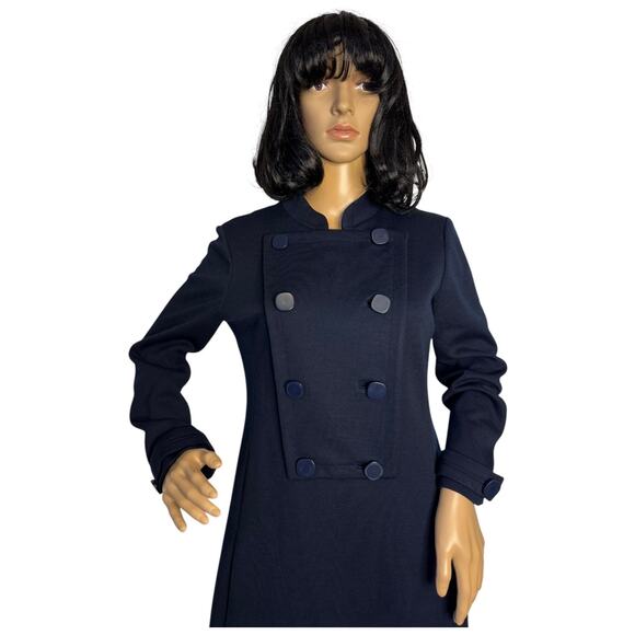Vintage Navy double breasted pop over dress military style medium - Picture 4 of 13